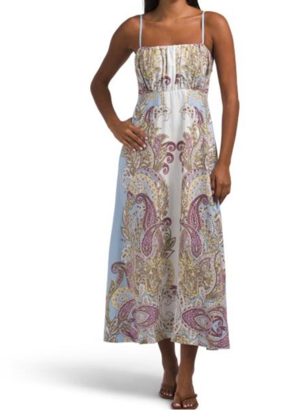 Rachel Zoe Paisley Print Spaghetti Strap Maxi Dress